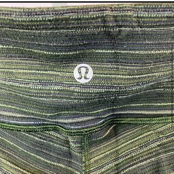 -Lululemon Wee striped leggings- olive green 4 perfect for fall - Picture 3 of 6